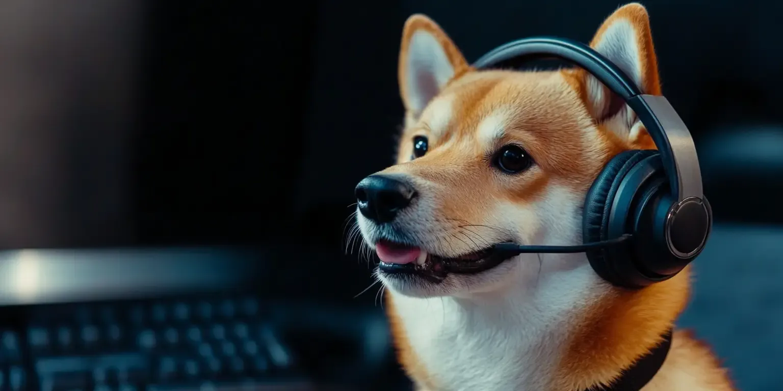 Doge con auriculares - Soporte empresarial